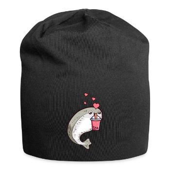 Sacabambaspis Fish Meme Boba Bubble Milk Tea - Jersey Beanie - black - Front