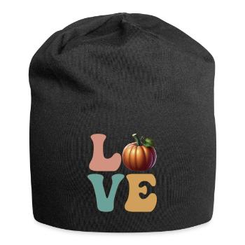 Pumpkin Jack O Lantern Thanksgiving Halloween - Jersey Beanie - black - Front