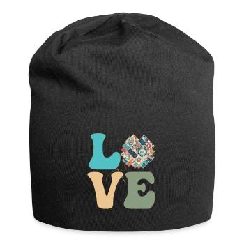 Quilten Quilter Nähen Stricken - Jersey-Beanie - Schwarz - Vorne