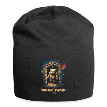 This Way, Please - Follow the Dungeon Bear - Jersey Beanie - black - Front