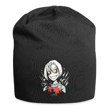 Fille manga anime souriante - Bonnet en jersey - noir - Devant