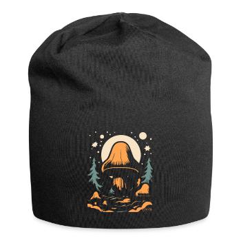 Ein riesiger Pilz im Wald - Jersey-Beanie - Schwarz - Vorne