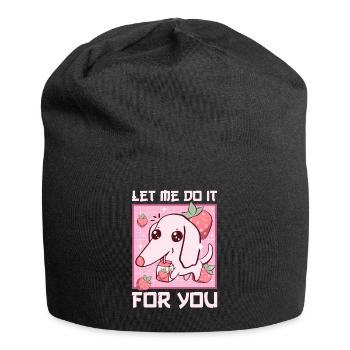 Kawaii Barzoi Dog Meme Lait à la fraise - Bonnet en jersey - noir - Devant