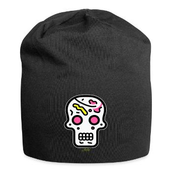 Pop Art Skull - Jersey Beanie - black - Front
