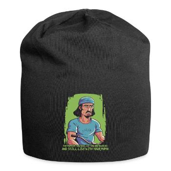 Over 30 and still with mom - Jersey Beanie - black - Front