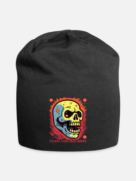 Ich liebe Totenkopf Motive - Jersey-Beanie - Schwarz