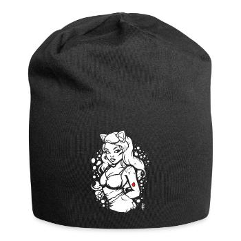 Une autre fille de dessin animé animée chaude - Bonnet en jersey - noir - Devant