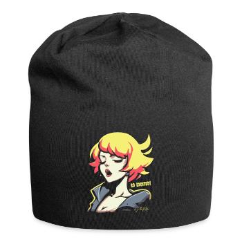 Popfarbene Anime-Girl: So aufgeregt Frau - Jersey-Beanie - Schwarz - Vorne