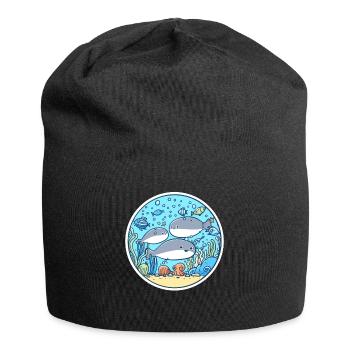 Sacabambaspis Fisch Meme Meer schwimmen - Jersey-Beanie - Schwarz - Vorne