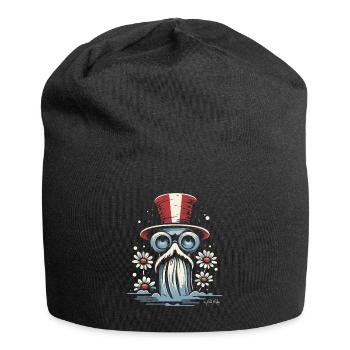 Old Sorcerer and Eternal Daisy Flowers - Jersey Beanie - black - Front