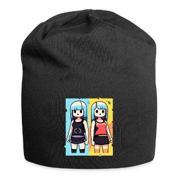 Manga Anime Sœurs Poupées Filles - Bonnet en jersey - noir - Devant
