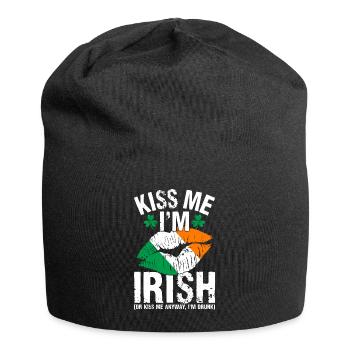 Fête de la Saint-Patrick amusante - Bonnet en jersey - noir - Devant