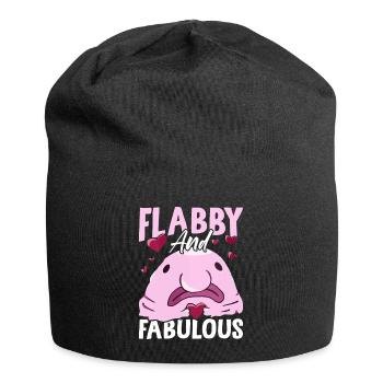 Lustiger Blobfisch Meerestier - Jersey-Beanie - Schwarz - Vorne