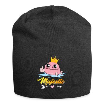 Lustiger Blobfisch König Meerestier - Jersey-Beanie - Anthrazit - Vorne