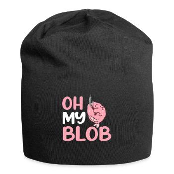 Lustiger Blobfisch Meerestier - Jersey-Beanie - Schwarz - Vorne