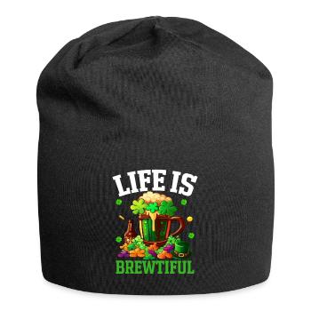 Drôle de bière artisanale irlandaise de la Saint-Patrick - Bonnet en jersey - noir - Devant