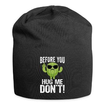 Lustiger Sukkulenten-Kaktus - Jersey-Beanie - Schwarz - Vorne