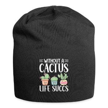 Lustige Sukkulente - Jersey-Beanie - Schwarz - Vorne