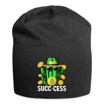 Lustiger Sukkulenten-Kaktus - Jersey-Beanie - Schwarz - Vorne