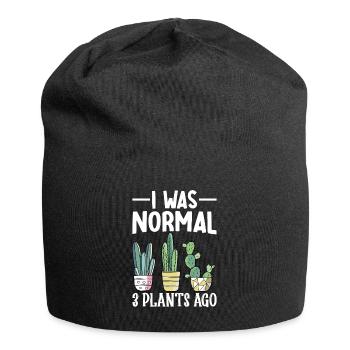 Lustiger Sukkulenten-Kaktus - Jersey-Beanie - Schwarz - Vorne