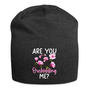 Funny Houseplant Orchid Gardening - Jersey Beanie - charcoal grey - Front