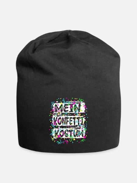 Mein Konfetti Kostüm Alaaf Helau Karneval - Jersey-Beanie - Schwarz