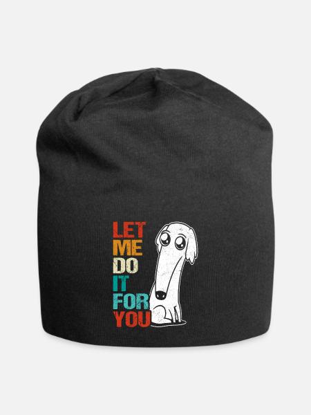 Retro Barsoi Hund Meme - Jersey-Beanie - Schwarz