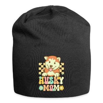 Groovy Siberian Husky Dog Lover - Jersey Beanie - black - Front