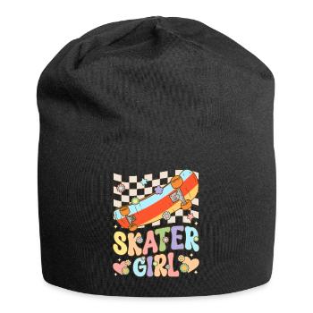 Skateboarding Mädchen Weibliche Skateboarderin Ska - Jersey-Beanie - Schwarz - Vorne
