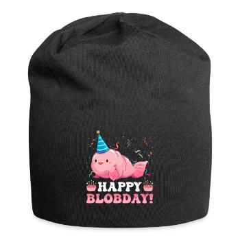 Lustiger Blobfisch Geburtstag Meerestier - Jersey-Beanie - Schwarz - Vorne