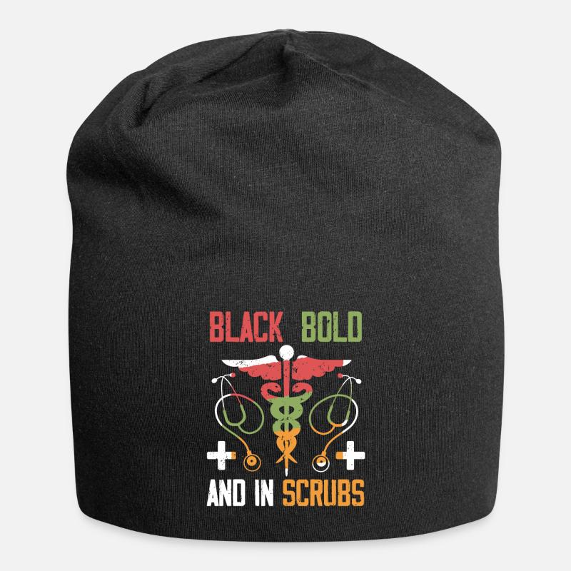 Black History Black Pride Arzt Krankenschwester - Jersey-Beanie - Schwarz