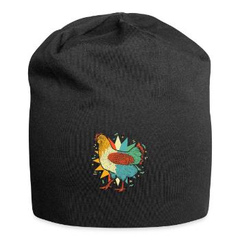 Huhn Henne - Jersey-Beanie - Schwarz - Vorne