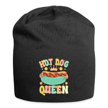 Groovy Funny Hotdog Girl - Jersey-Beanie - Schwarz - Vorne