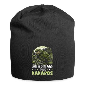 Kakapo Lover New Zealand Owl Parrot Bird - Jersey Beanie - black - Front