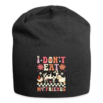 Groovy Vegan Pflanzenbasierte Ernährung Veganismus - Jersey-Beanie - Schwarz - Vorne