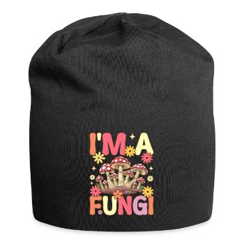 Mycologue groovy à la recherche de champignons - Bonnet en jersey - noir - Devant