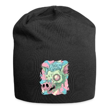 Psychedelisches Säure Schwein - Jersey-Beanie - Schwarz - Vorne
