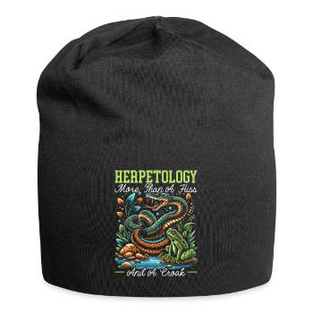 Herpetologie Reptilienliebhaber Schlangen Echsen - Jersey-Beanie - Schwarz - Vorne