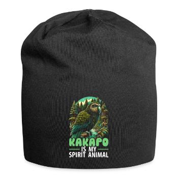 Kakapo Lover New Zealand Owl Parrot Bird - Jersey Beanie - black - Front