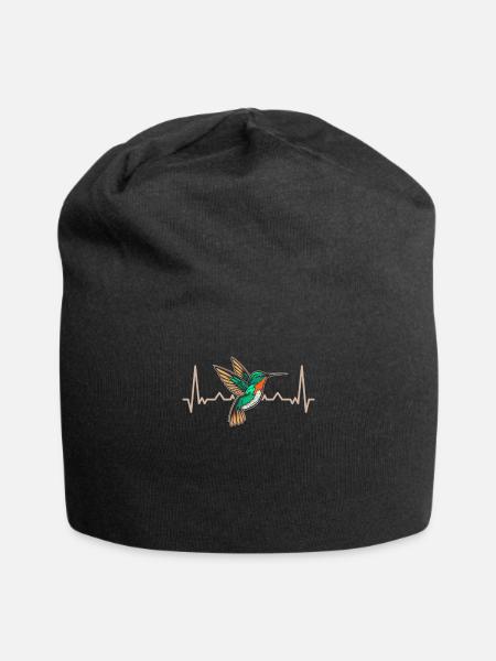 Kolibri Ekg EKG Herzschlag - Jersey-Beanie - Schwarz