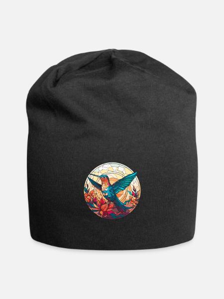 Colibri vitrail - Bonnet en jersey - noir