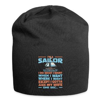 Voile, Voile, Voilier - Bonnet en jersey - noir - Devant
