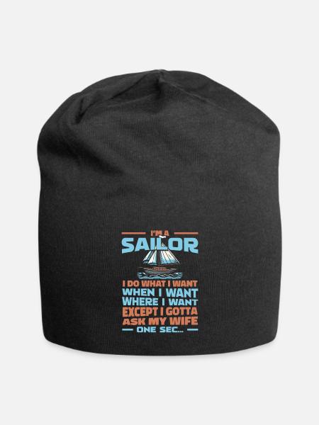 Segeln Segler Segelboot - Jersey-Beanie - Schwarz