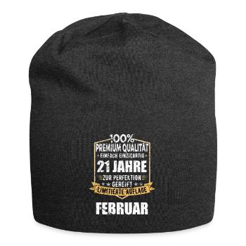 21. Geburtstag FEBRUAR Jahrgang 2003 Geschenkidee - Jersey-Beanie - Anthrazit - Vorne
