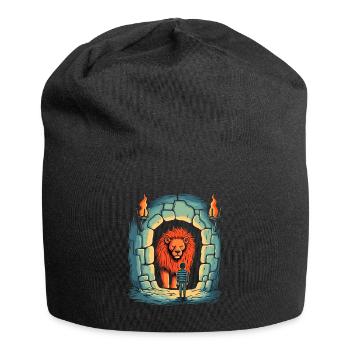 The Quiet, Friendly Dungeon Lion with Friend - Jersey Beanie - black - Front