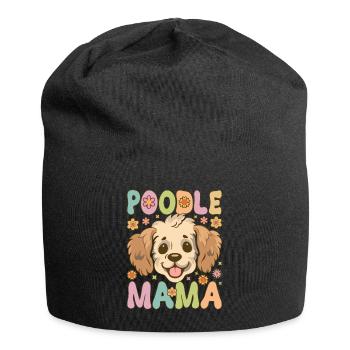 Groovy Poodle Mom Female Dog Lover Dogs - Jersey Beanie - black - Front