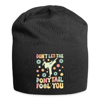 Taekwondo Girl Karate - Jersey Beanie - black - Front