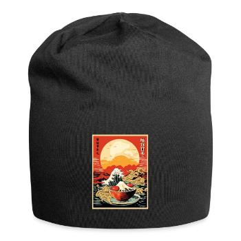 Parody Japanese Poster: Kanagawa Wave Sushi - Jersey Beanie - black - Front