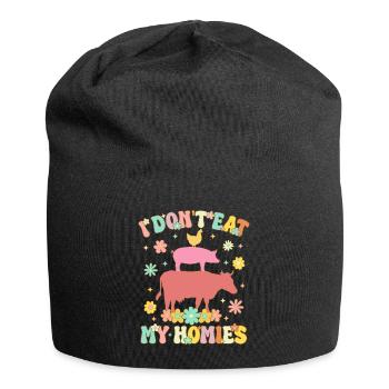 Groovy Vegan Pflanzenbasierte Ernährung Veganismus - Jersey-Beanie - Schwarz - Vorne
