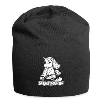 Motorroller Einhorn Scootercorn - Jersey-Beanie - Schwarz - Vorne